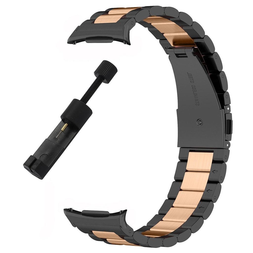 Samsung Galaxy Watch8 Klockarmband Rostfritt Stål – Svart / Roséguld