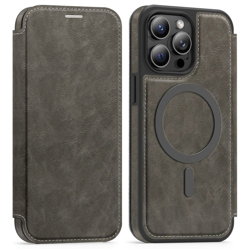iPhone 14 Pro Max Wallet Cover MagSafe RFID Blocking - Titanium Grey