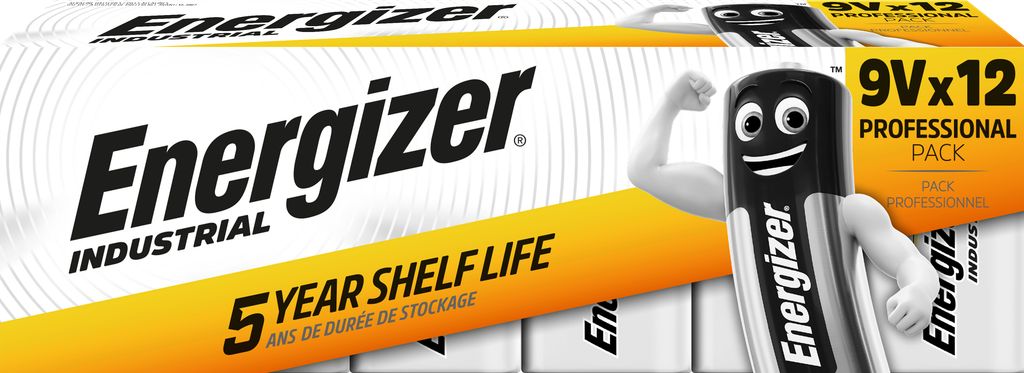 Energizer Industrial 9V-batteri 6LR61 – 12-pack