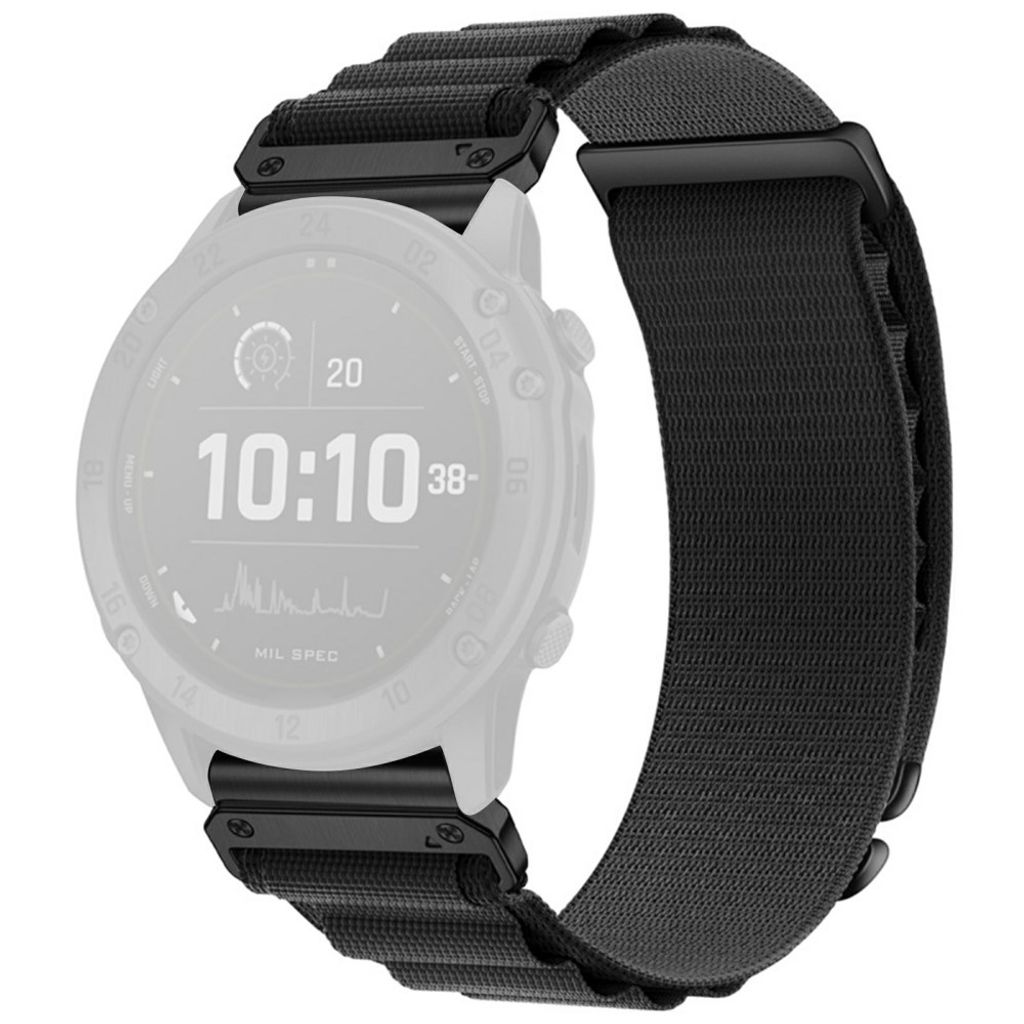 Garmin Fenix 8 Pro/Quatix 8 51mm Nylon Sport Klokkereim - Svart