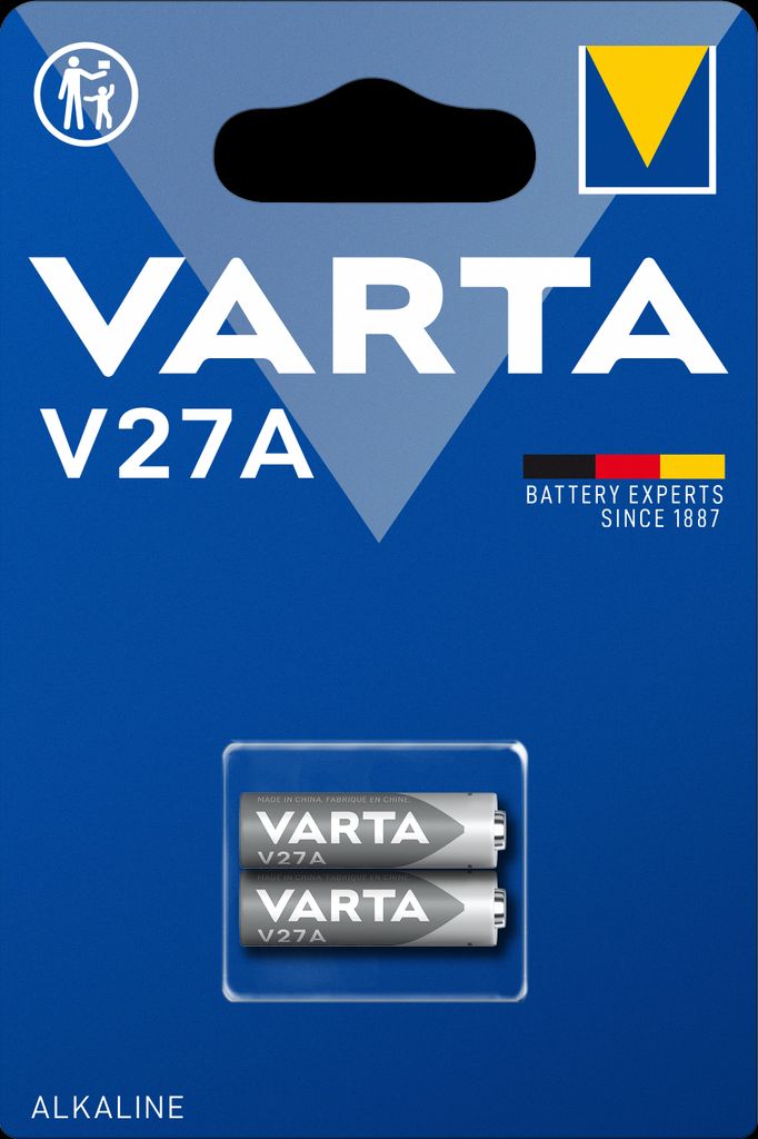 VARTA alkaliparisto V27A / LR27, 12V, 2 kpl