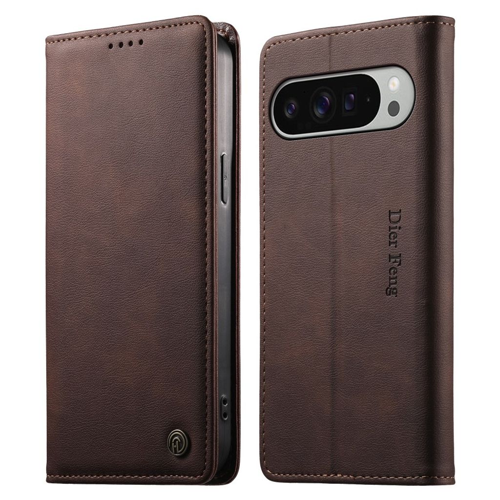 DIETFENG Google Pixel 11 Pro XL Plånboksfodral med RFID-blockering - Mörkbrun