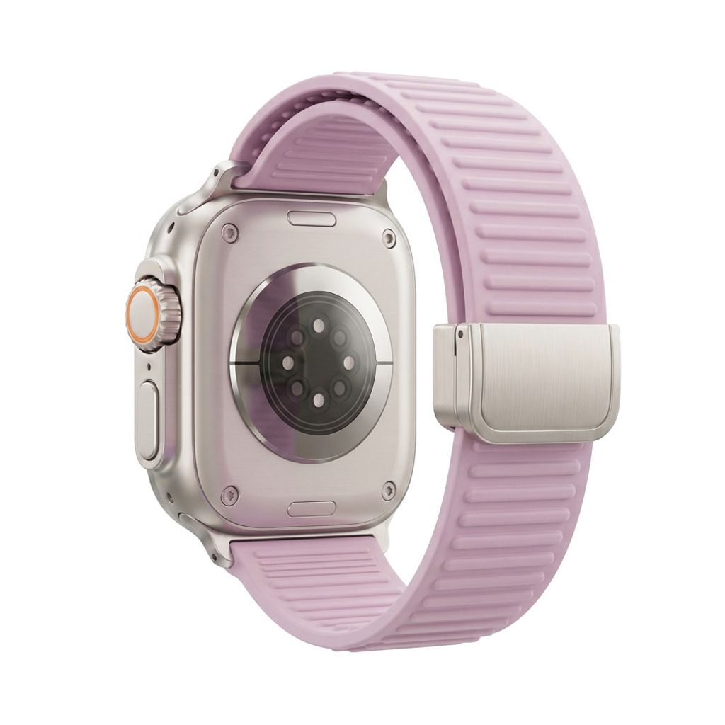 Apple Watch 49/46/44/42mm Klockarmband i Silikon Magnetisk Stängning - Lila