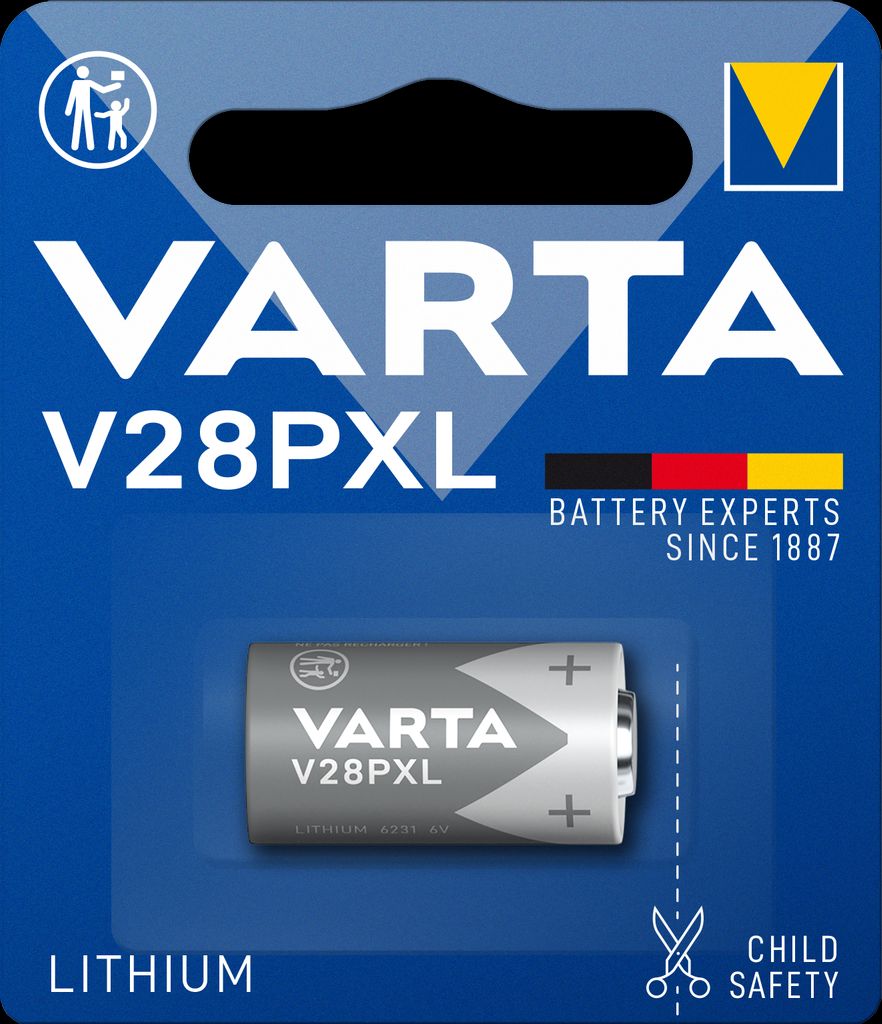 VARTA litium sylindrisk batteri V28PXL, 6V