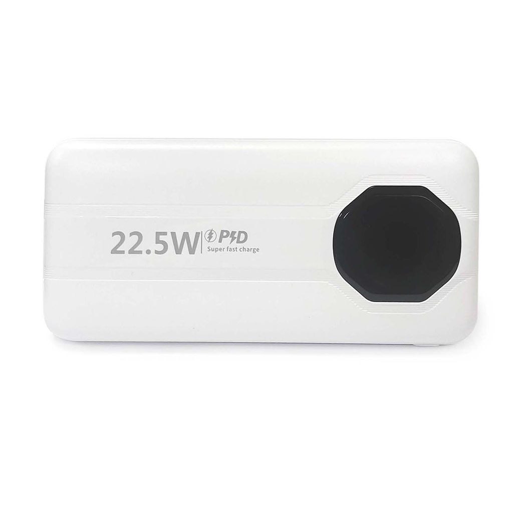 SiGN Kraftig Powerbank med Indbyggede Kabler, 10000mAh - Hvid