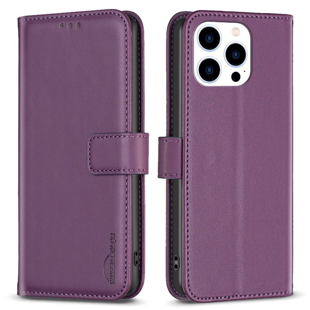 BINFEN COLOR iPhone 14 Pro Max Wallet Cover - Dark Purple