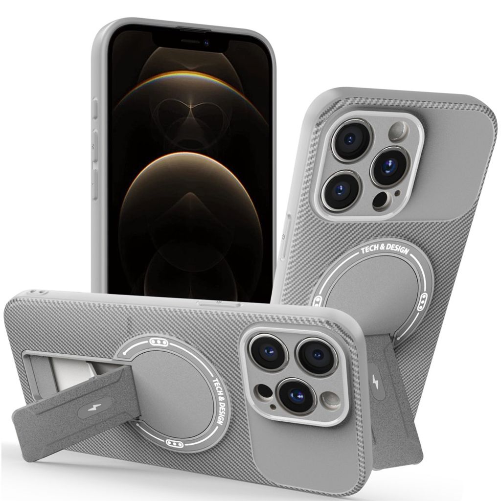 iPhone 12 Pro Skal med Stativ - Grå