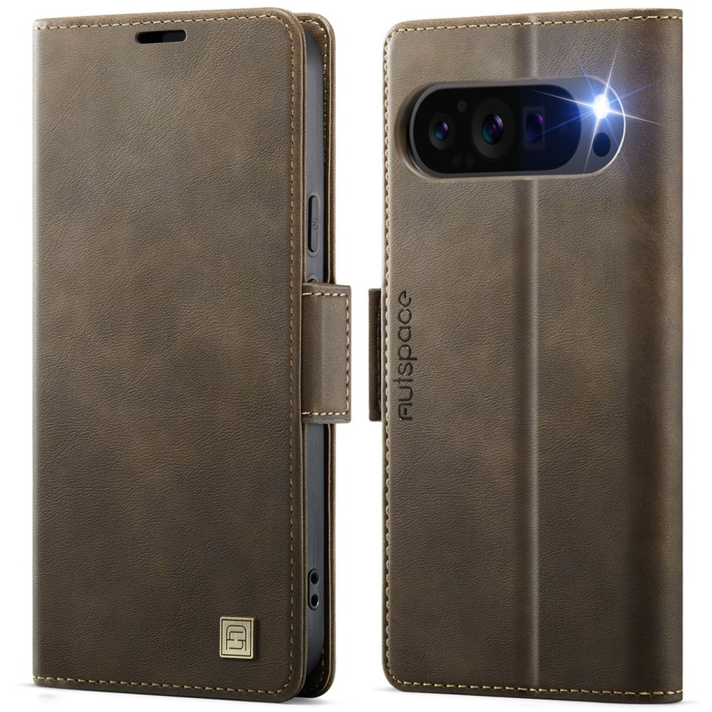 AUTSPACEA11 Google Pixel 11 Pro XL Plånboksfodral med RFID-blockering - Brun