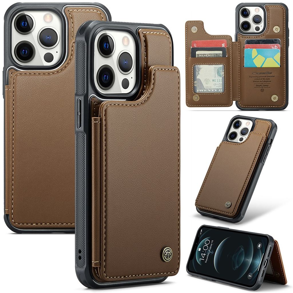 CASEME iPhone 12 Pro Max Cover med Pung - Brun
