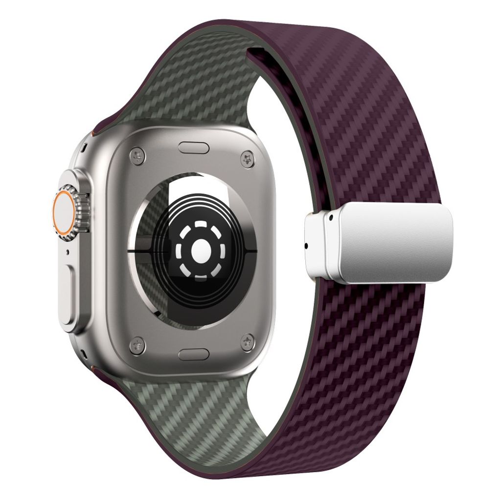Apple Watch 49 / 46 / 44 / 42mm Klockarmband kolfibertextur - Lila