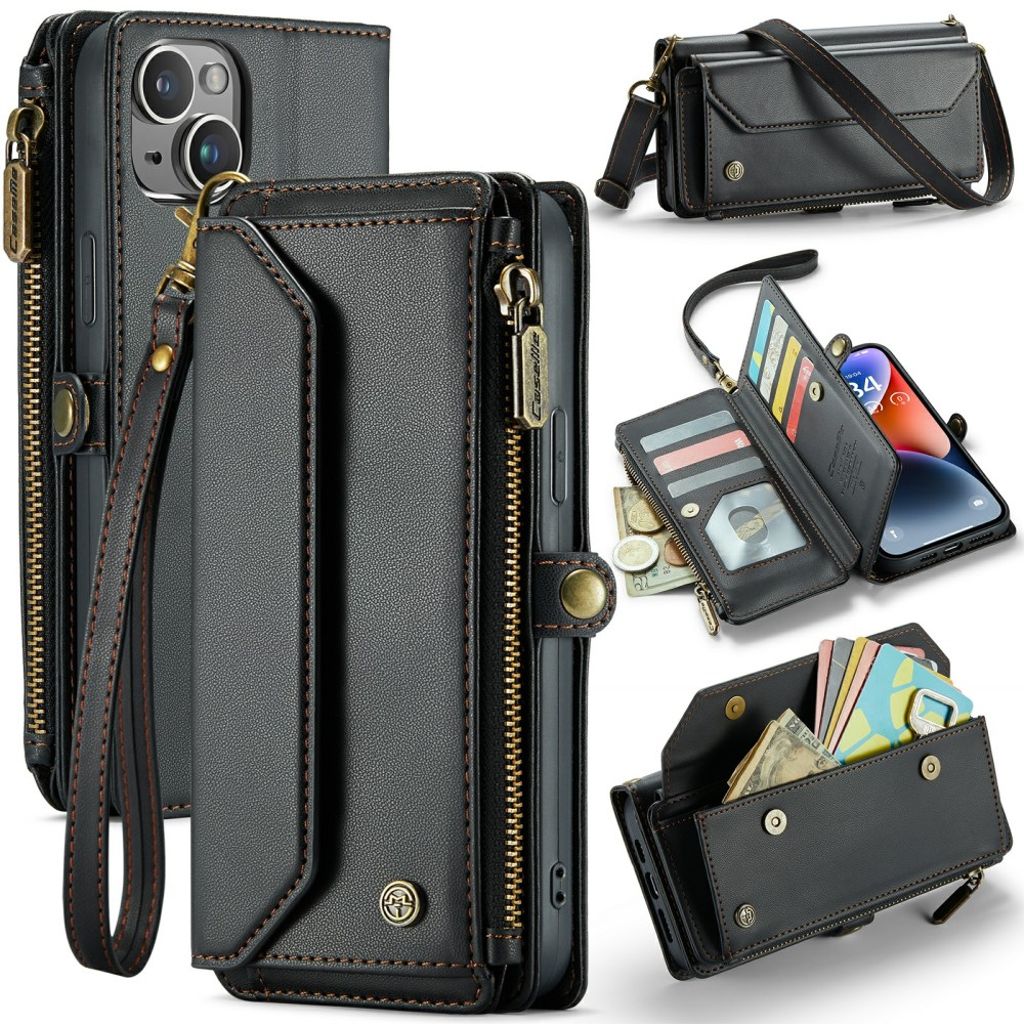 CASEME iPhone 14 Plus Wallet Cover RFID-blockerande - Svart