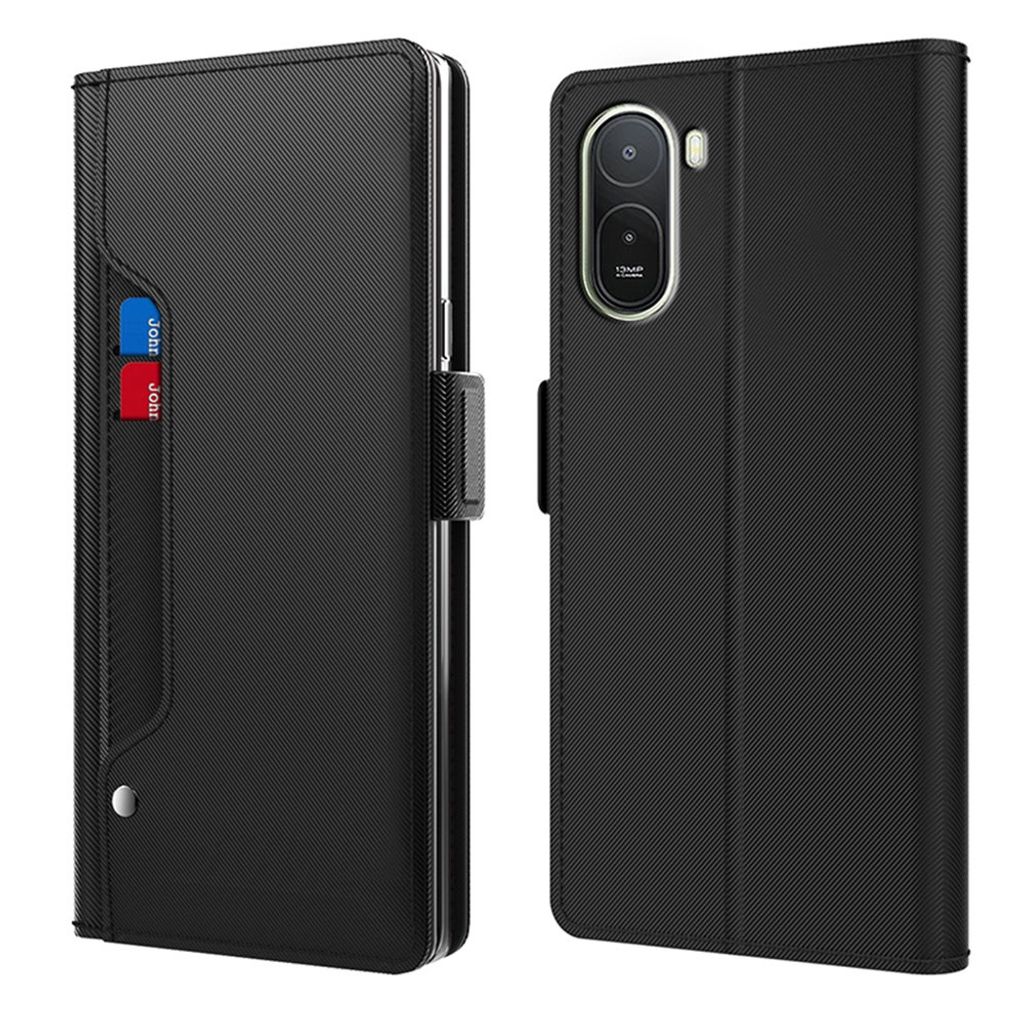 Xiaomi Poco C85x 5G/Redmi A7 Pro Fodral PU-Läder/Stativ Kortfack - Svart