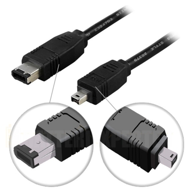 Firewirekabel 6-pin hane - 4-pin hane, 1m