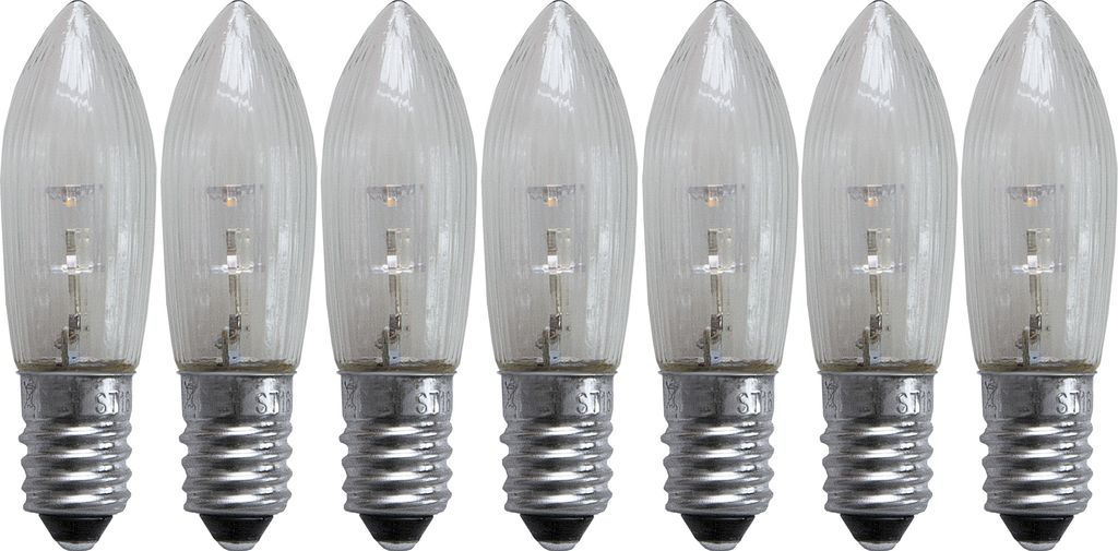 7-pack lampa till adventsljusstake LED E10 10-55V | Belysning - Ljuskällor - E10 | Batteritema