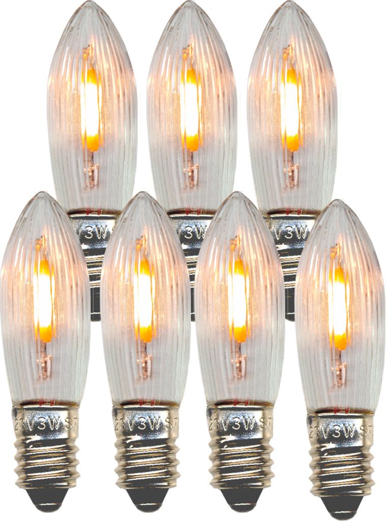 7-pack lampa till adventsljusstake LED E10 14-55V | Belysning - Ljuskällor - E10 | Batteritema