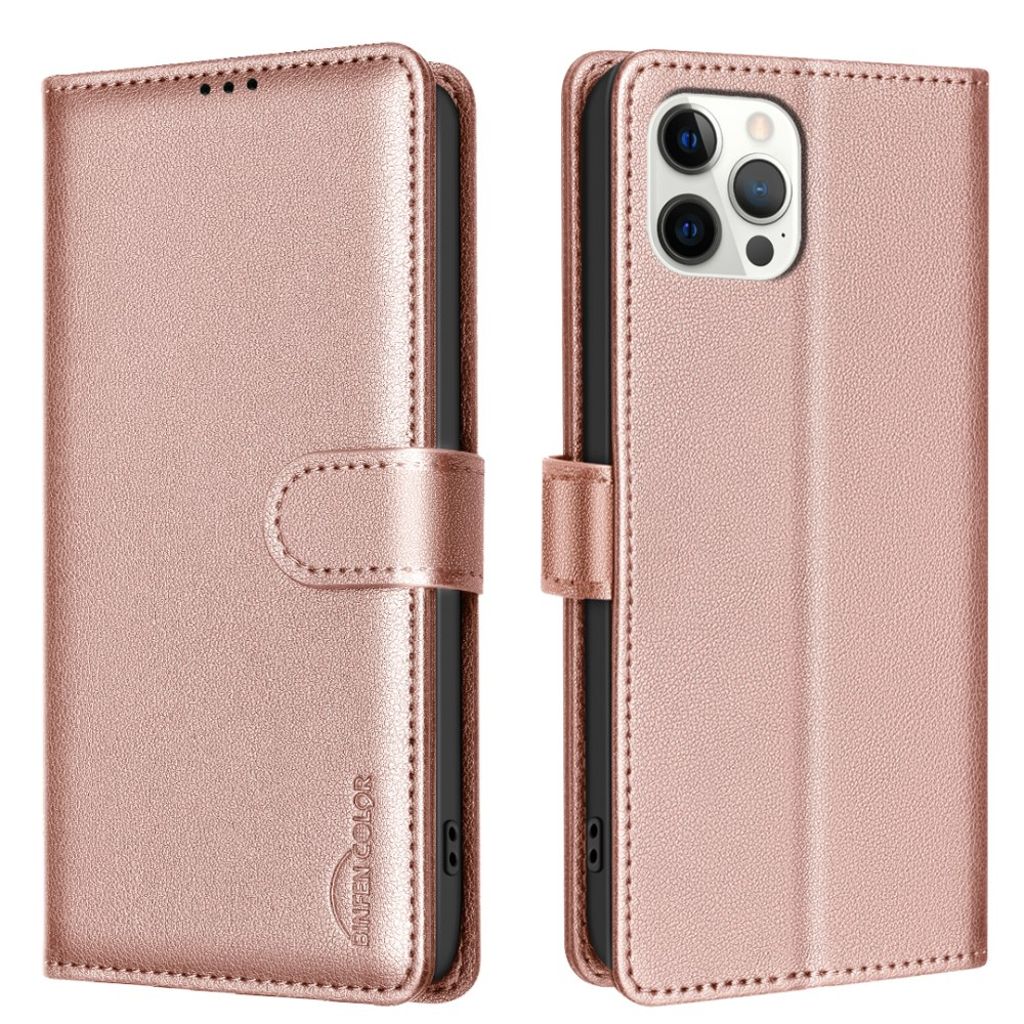 BINFEN COLOR iPhone 12 / 12 Pro Etui - Rose guld