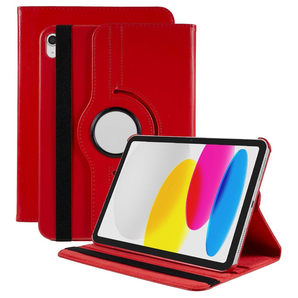 iPad A16 11" 2025/10.9" 2024 Flip cover med roterende standfunktion - Rød