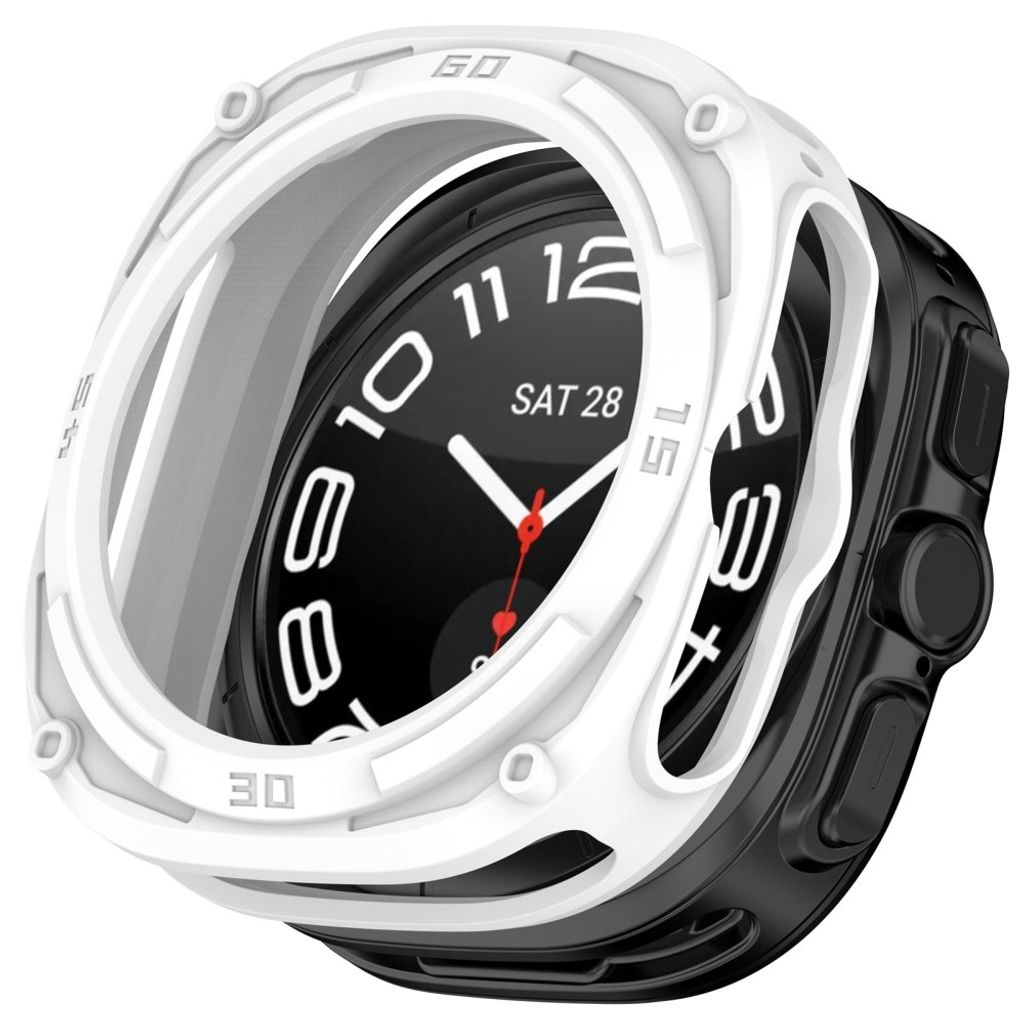 Samsung Galaxy Watch Ultra2 47mm Armor Mecha Støtsikkert Deksel - Hvit