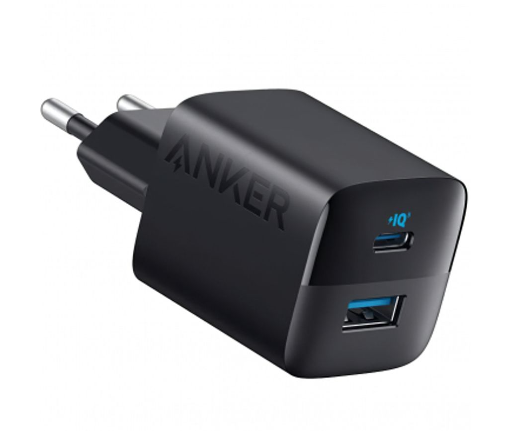 Anker 323 väggladdare 33W, 3A, 1x USB-A/1x USB-C – svart | Laddare - Mobilladdare | Batteritema