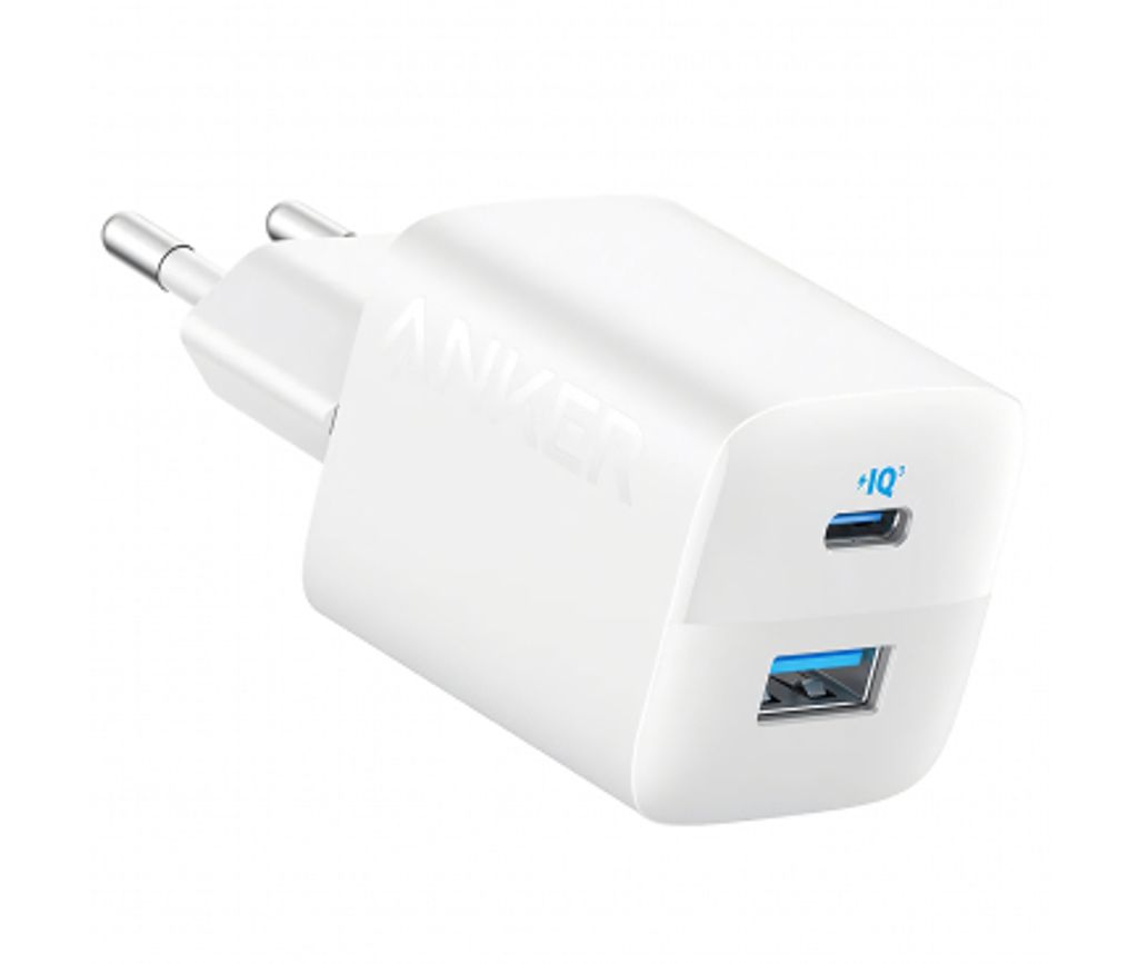 Anker 323 väggladdare 33W, USB-C / USB-A – Vit