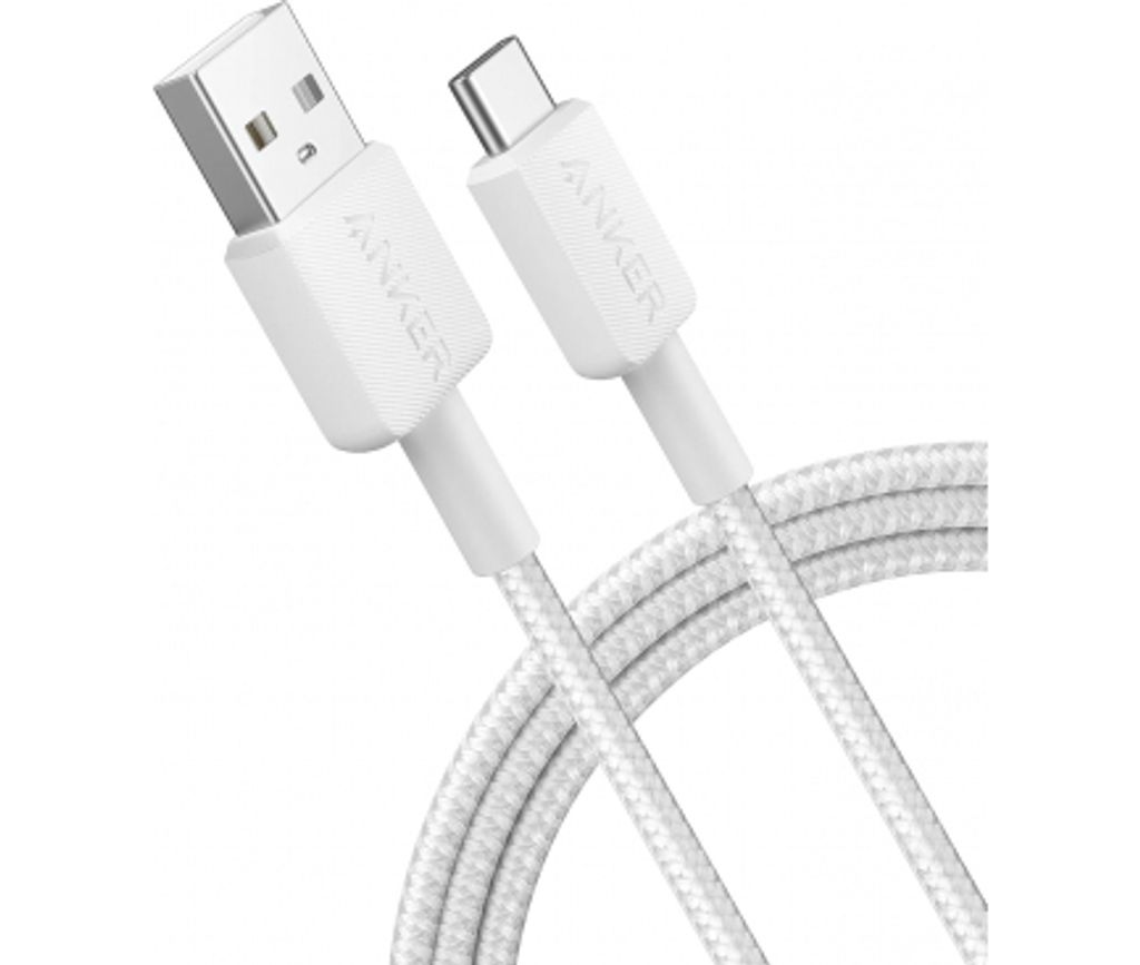 Anker 322 USB-A till USB-C kabel 18W – Vit