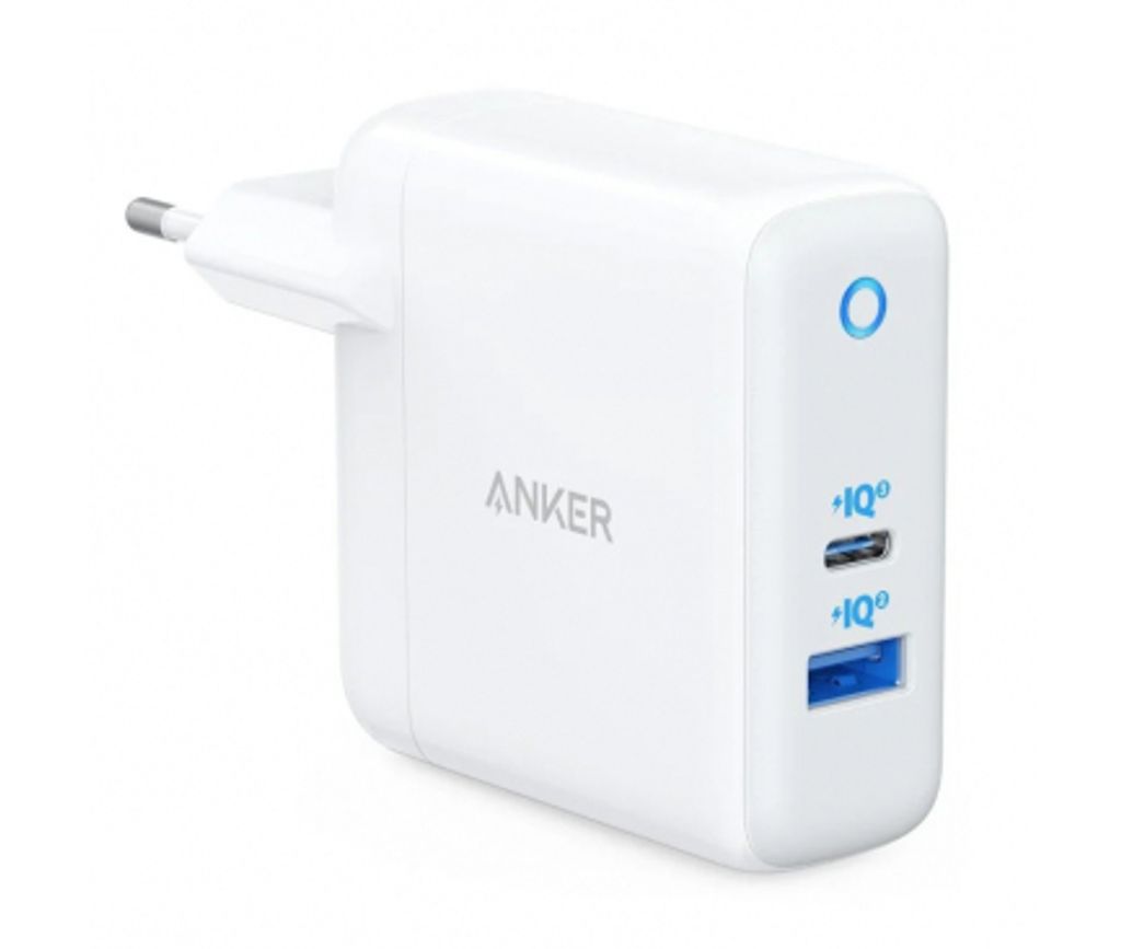 Anker PowerPort PD+ 2 Väggladdare 35W, 1x USB-A / 1x USB-C – Vit