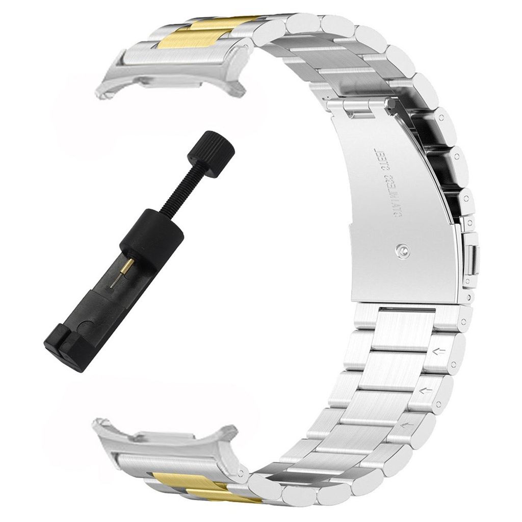 Samsung Galaxy Watch8 Kellonranneke Ruostumaton teräs 40/44mm – Hopea / Kulta