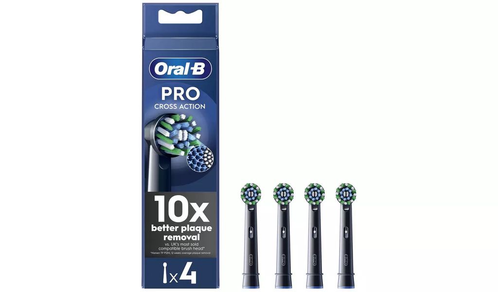 Oral-B tannbørstehode Vitality Pro, CrossAction 4-pakning svart