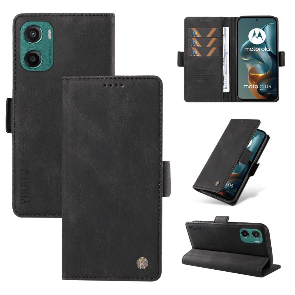 YIKATU Motorola Moto G05 4G Plånboksfodral - Svart