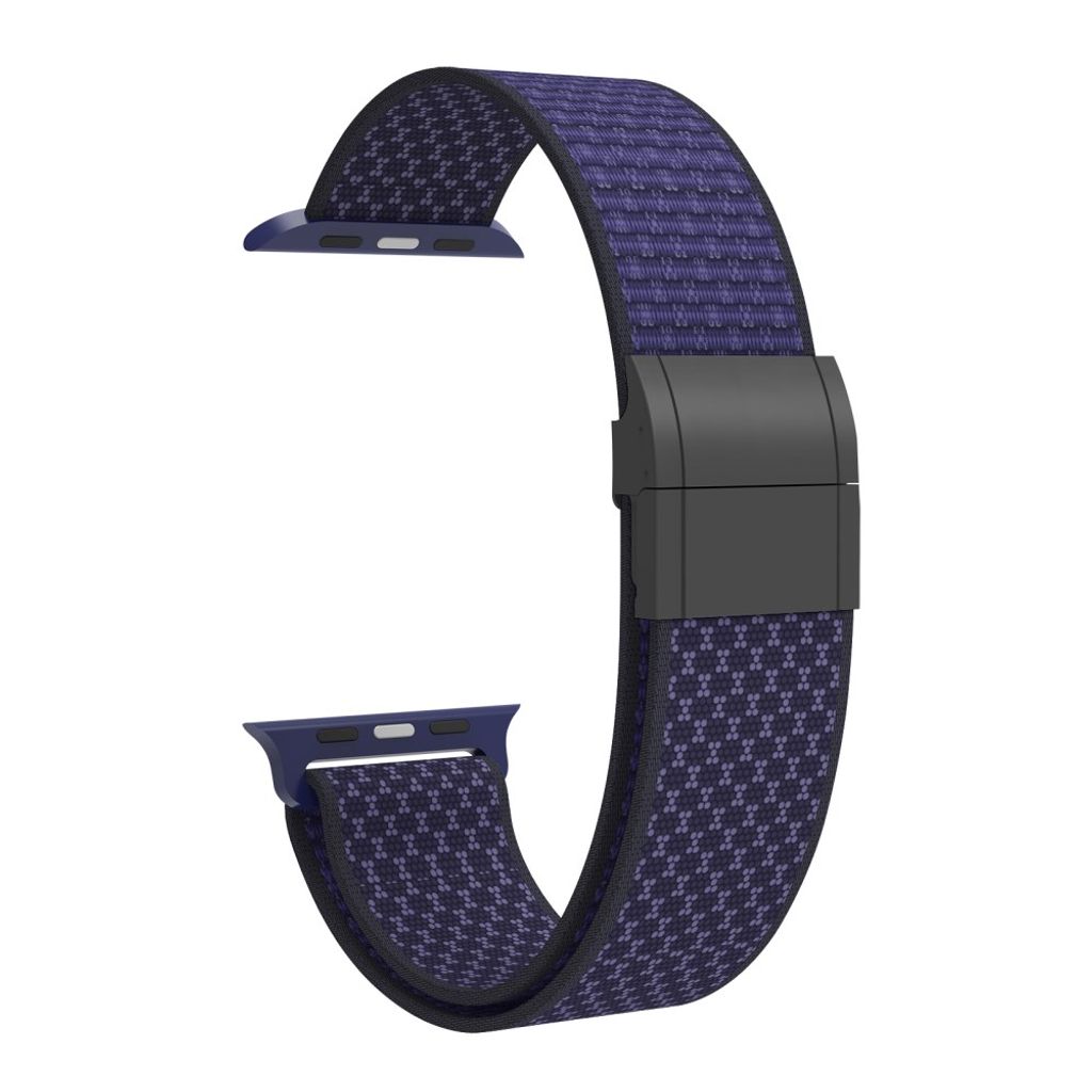 Apple Watch 49/46/44/42mm Klockarmband i Nylon Magnetisk Stängning - Mörkblå