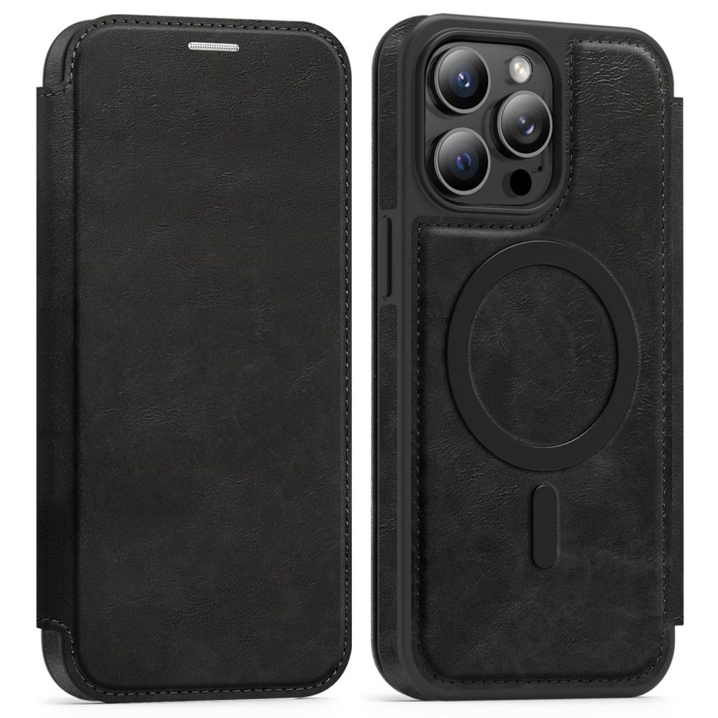 iPhone 14 Pro Max Wallet Cover MagSafe RFID Blocking - Black