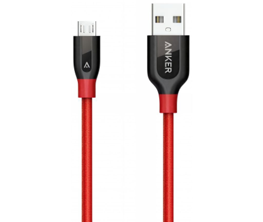 Anker PowerLine+ USB-A till microUSB-kabel 18W, 2A, 0,91m – röd