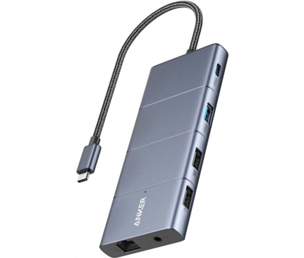 Anker PowerExpand USB-C -keskitin USB-A/USB-C /DisplayPort/HDMI/3.5mm/RJ45/SD/microSD