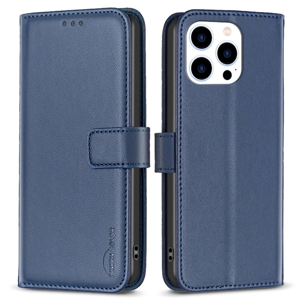 BINFEN COLOR iPhone 14 Pro Max Wallet Cover Stand - Blue