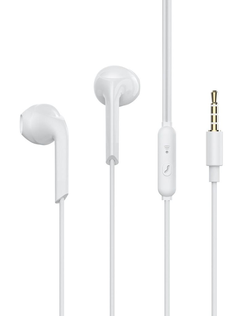 Exibel in ear-hörlurar med sladd och mikrofon 3,5 mm - Vit