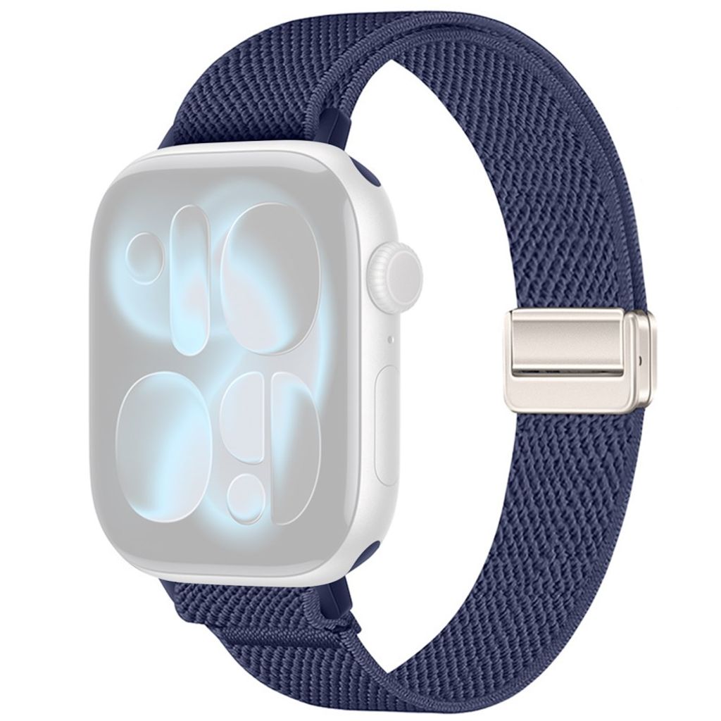 Apple Watch 42/41/40/38mm Smalt Klockarmband i Nylon - Mörkblå