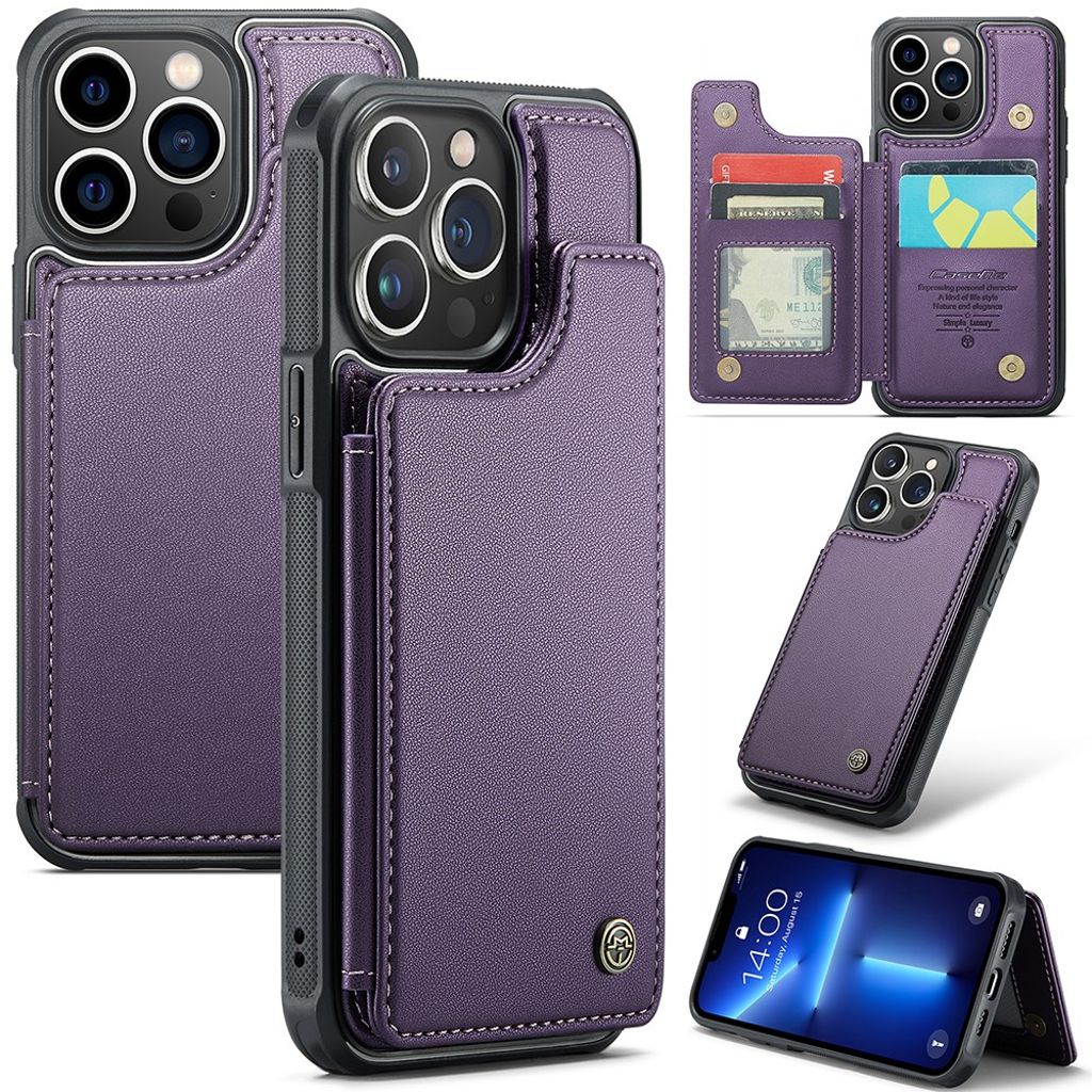 iPhone 13 Pro Lompakkokuori CASEME C22 RFID-estävä - Violetti