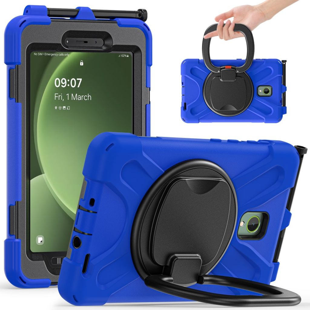 Samsung Galaxy Tab Active5 Case with Hand grip - Blue, Black