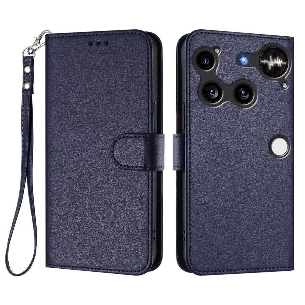 Nothing Phone (3) 5G Wallet Cover Stand Card Holder Strap - Blue