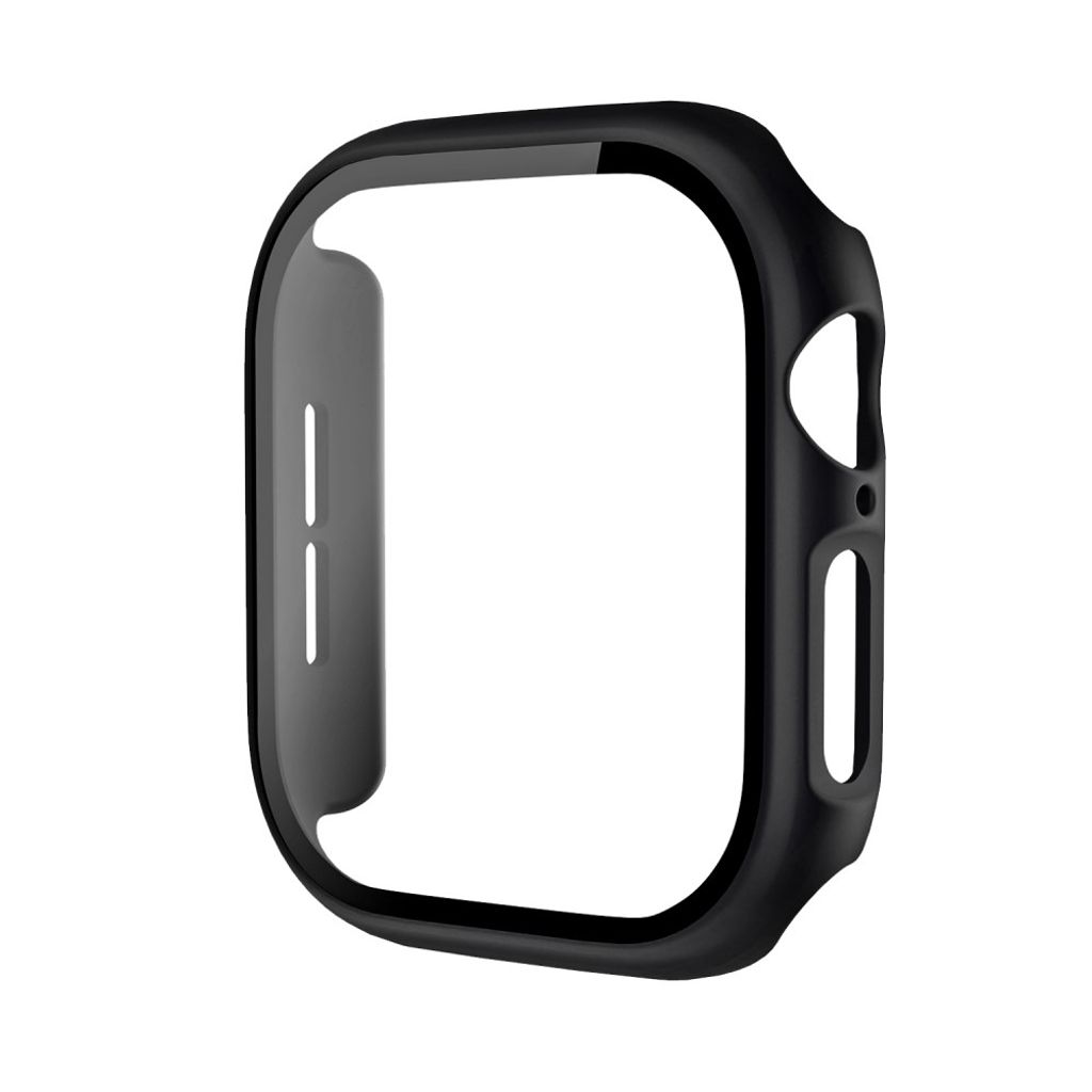 Apple Watch 12 46mm Cover med skærmbeskyttelse i hærdet glas - Sort