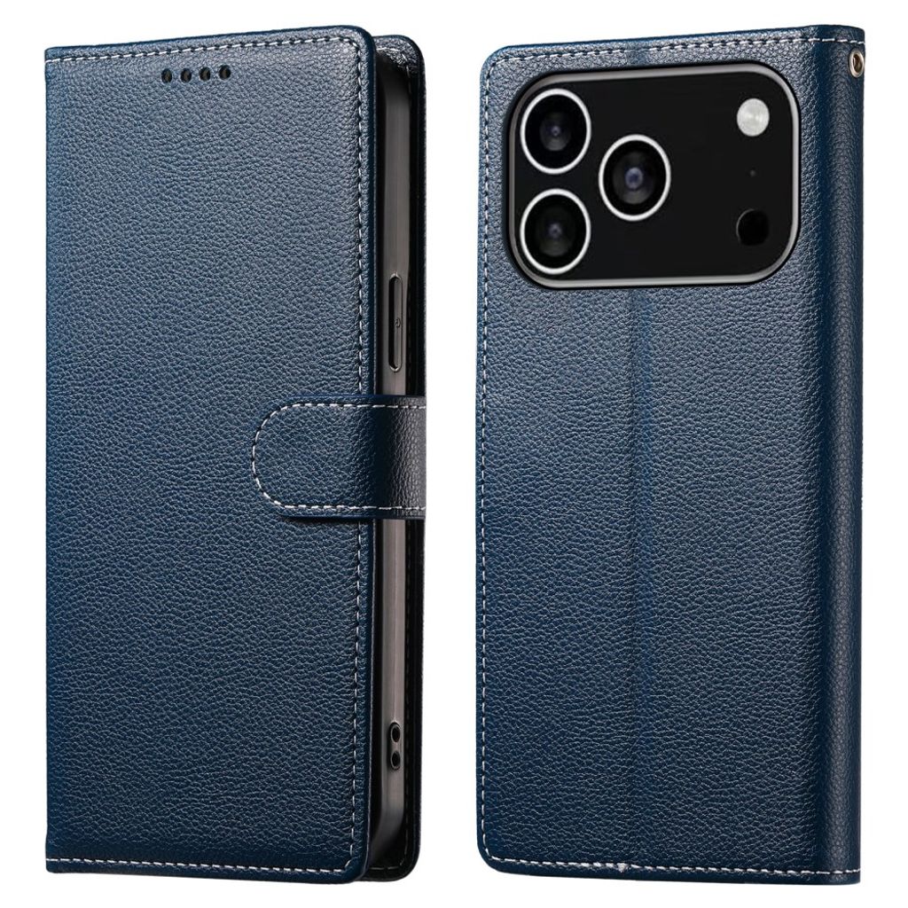 iPhone 18 Pro/17 Pro Lommeboketui - Mørkblå