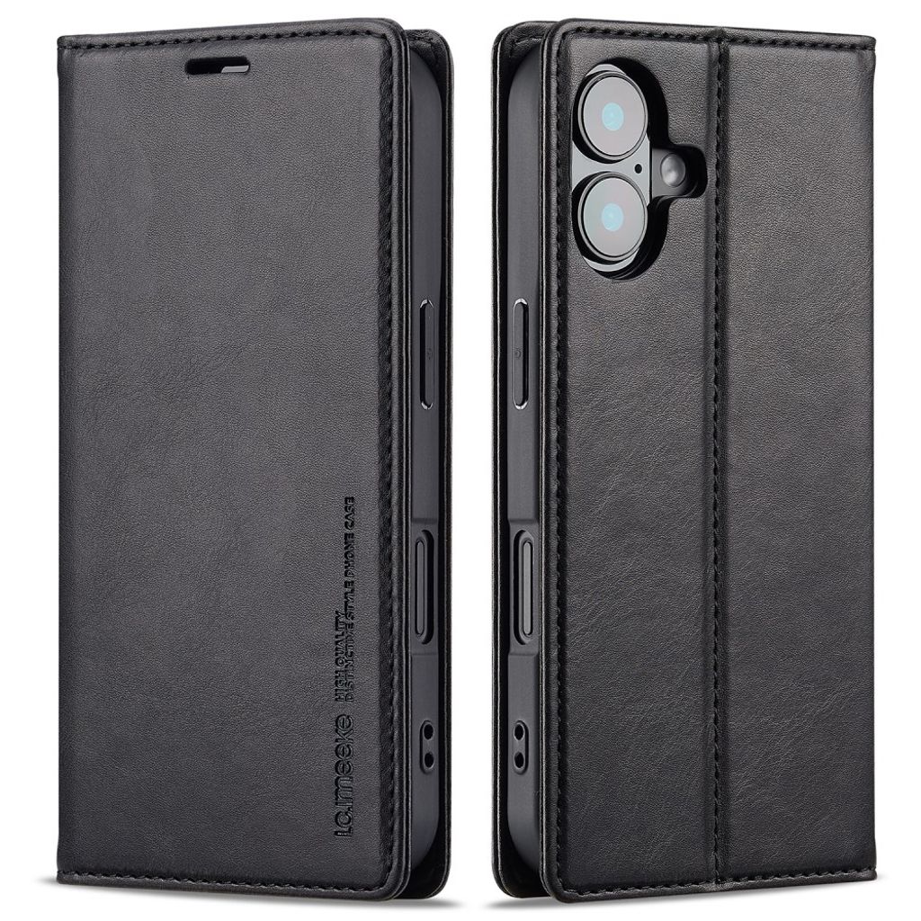 LC.IMEEKE iPhone 16 Plus Wallet Cover - Black
