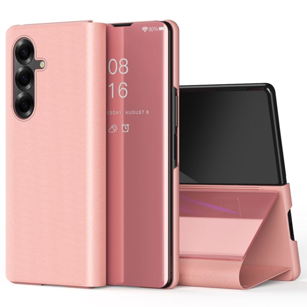 Samsung Galaxy Z Fold7 5G Fodral med genomskinlig vy - Roséguld