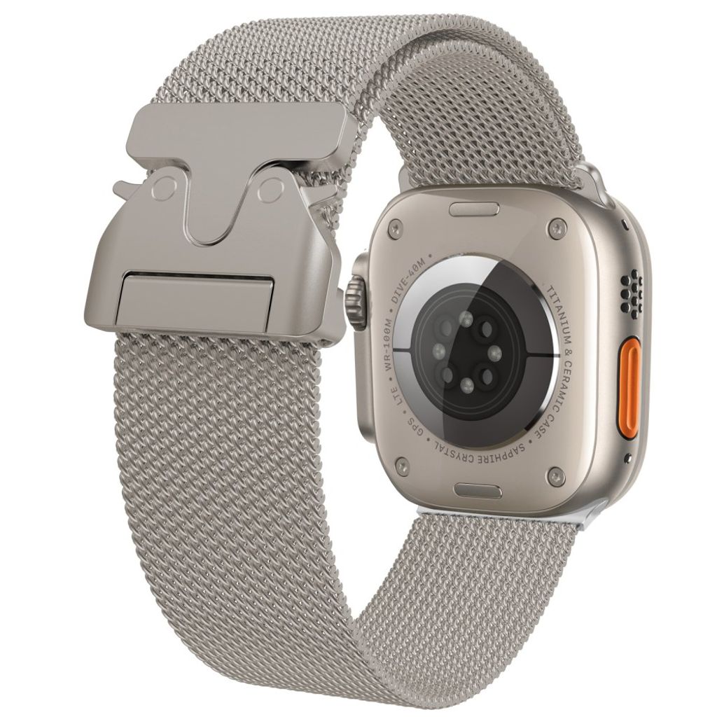 Apple Watch 42/44/46/49mm Klokkereim Milanesisk Quick Release - Beige