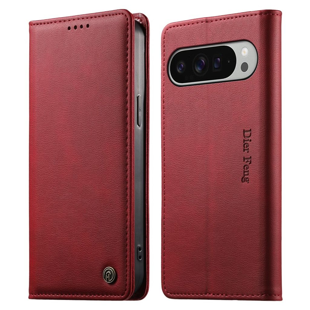DIETFENG Google Pixel 11 Pro XL Plånboksfodral med RFID-blockering - Röd