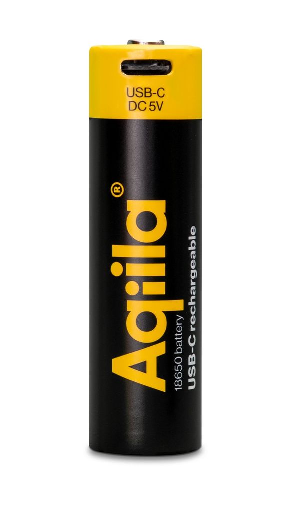Aqiila 18650 LI-ION GENOPLADELIGT BATTERI 2000 mAh MED USB-C