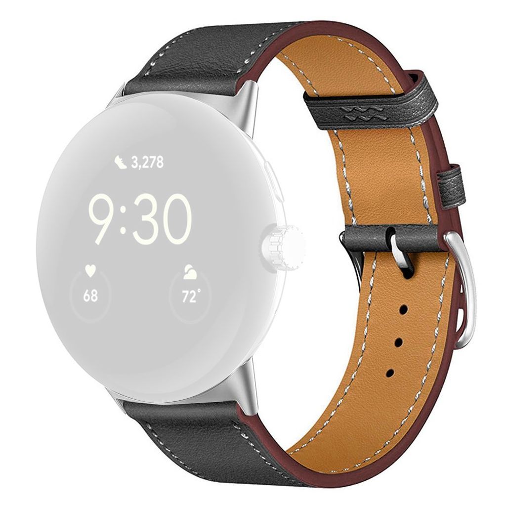 Google Pixel Watch 3 45 mm Kellonranneke nahkaa - musta