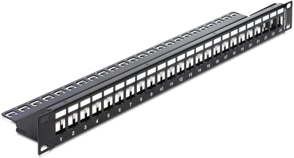 Delock 19″ Keystone patchpanel 24 porte – sort