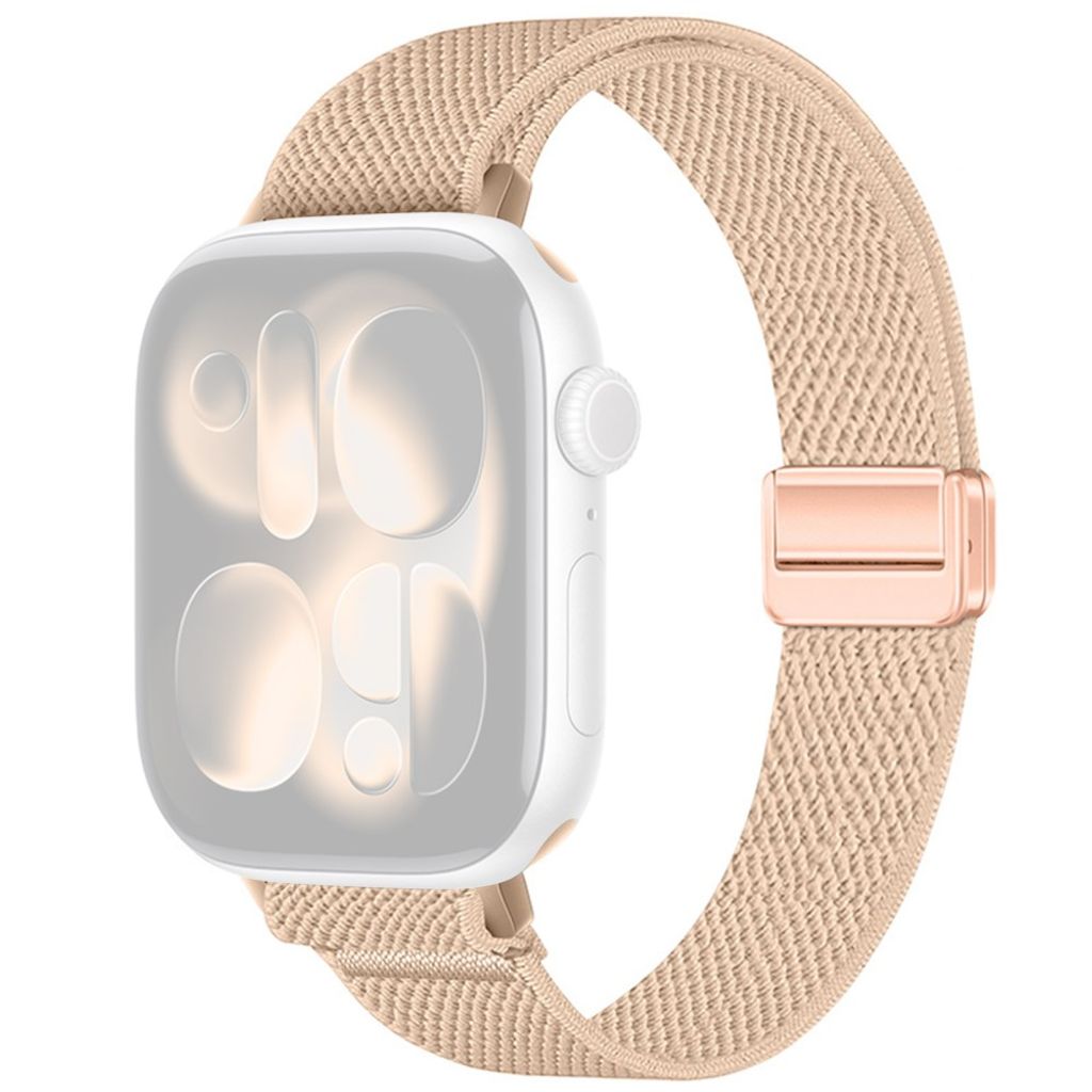 Apple Watch 42/41/40/38mm Smalt Klockarmband i Nylon - Beige