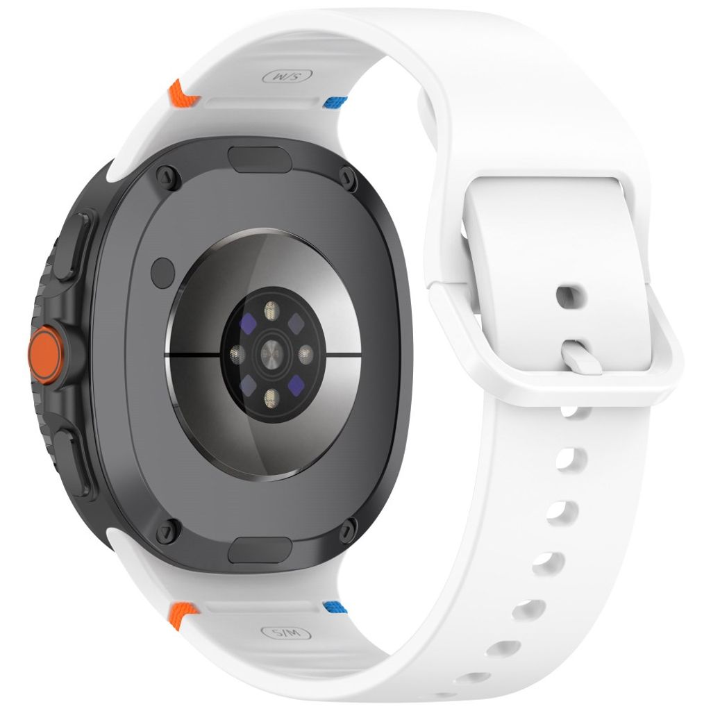 Klockarmband för Samsung Galaxy Watch8/Watch8 Classic 44/40/46mm Silikon Storlek L – Vit